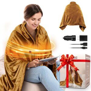 USB Heated Blanket, Portable Heated Blanket Battery Powered, Wearable